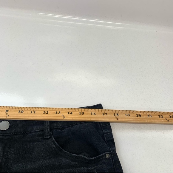 Democracy‎ Jeans Woman 14 Black  AB Solution Stretch Raw Hem Ankle Pockets - Picture 9 of 11